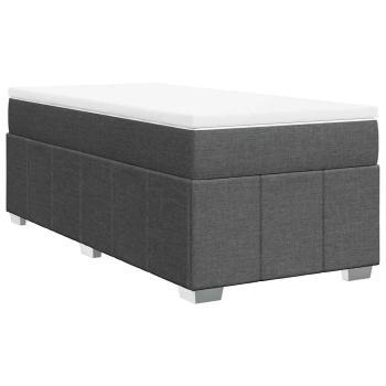 Boxspringbett mit Matratze Dunkelgrau 100x200 cm Stoff