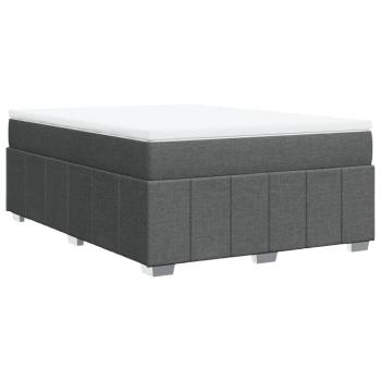 ARDEBO.de - Boxspringbett mit Matratze Dunkelgrau 140x190 cm Stoff