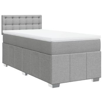 Boxspringbett mit Matratze Hellgrau 90x190 cm Stoff