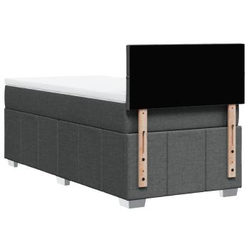ARDEBO.de - Boxspringbett mit Matratze Dunkelgrau 100x200 cm Stoff