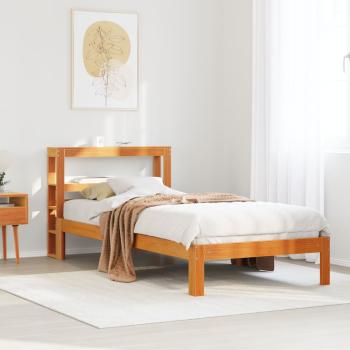 ARDEBO.de - Massivholzbett ohne Matratze Wachsbraun 90x190 cm Kiefernholz