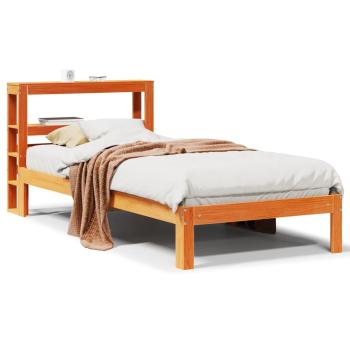Massivholzbett ohne Matratze Wachsbraun 90x190 cm Kiefernholz