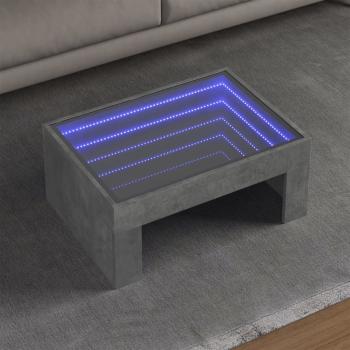 ARDEBO.de - Couchtisch mit Infinity-LED Betongrau 70x50x30 cm