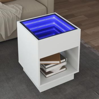 ARDEBO.de - Couchtisch mit Infinity-LED Weiß 40x40x50 cm