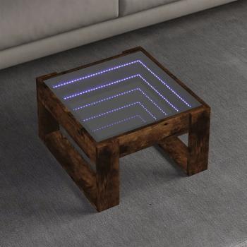 ARDEBO.de - Couchtisch mit Infinity-LED Räuchereiche 50x53x30 cm