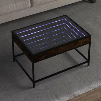 ARDEBO.de - Couchtisch mit Infinity-LED Räuchereiche 70x50x41 cm