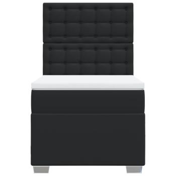 Boxspringbett mit Matratze Schwarz Kunstleder