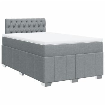 Boxspringbett mit Matratze Hellgrau 120x190 cm Stoff