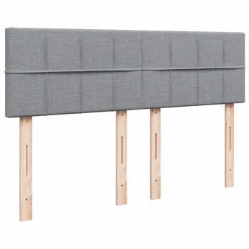 Boxspringbett mit Matratze Hellgrau 140x190 cm Stoff