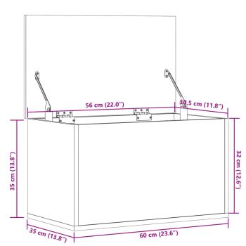 Truhe Betongrau 60x35x35 cm Holzwerkstoff