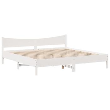 Massivholzbett mit Kopfteil Weiß 180x200 cm Kiefer