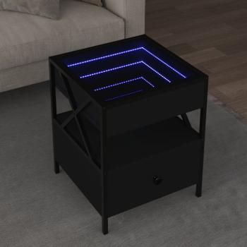 ARDEBO.de - Couchtisch mit Infinity-LED Schwarz 40x40x51 cm