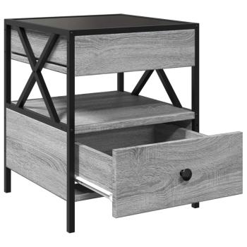 Couchtisch mit Infinity-LED Grau Sonoma 40x40x51 cm