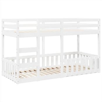 Etagenbett Weiß 80x200 cm Massivholz Kiefer