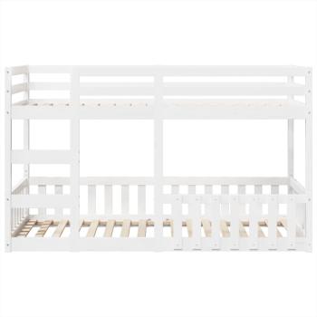 Etagenbett Weiß 80x200 cm Massivholz Kiefer