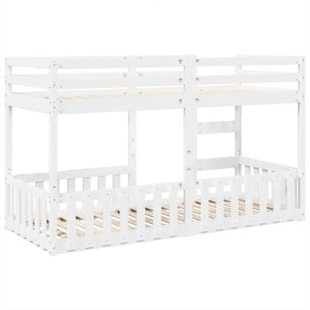 Etagenbett Weiß 80x200 cm Massivholz Kiefer