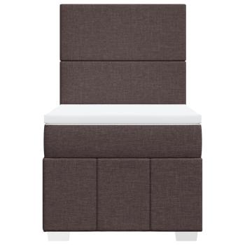 Boxspringbett mit Matratze Dunkelbraun 90x190 cm Stoff
