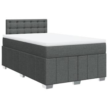 Boxspringbett mit Matratze Dunkelgrau 120x190 cm Stoff