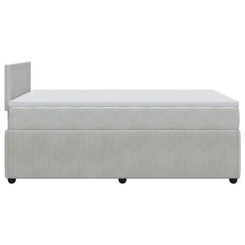 Boxspringbett mit Matratze Hellgrau 120x190 cm Samt