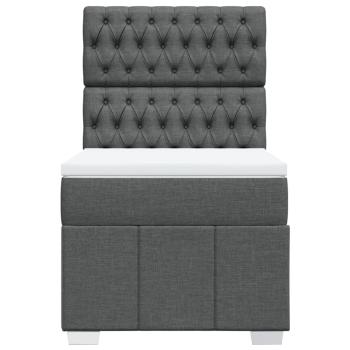 Boxspringbett mit Matratze Dunkelgrau 90x190 cm Stoff