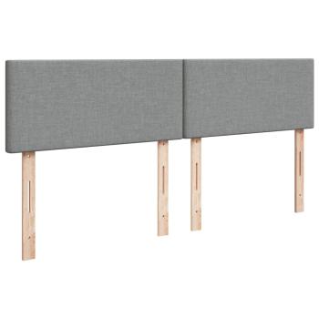 Boxspringbett mit Matratze Hellgrau 160x200 cm Stoff