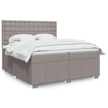 ARDEBO.de - Boxspringbett mit Matratze Taupe 200x200 cm Stoff
