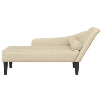 Chaiselongue mit Kissen Creme Stoff