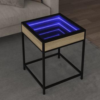 ARDEBO.de - Couchtisch mit Infinity-LED Sonoma-Eiche 40x40x51 cm