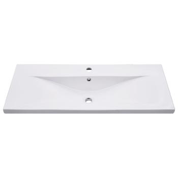 2-tlg. Badmöbel-Set Keramik und Holzwerkstoff