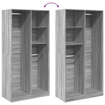 Kleiderschrank Grau Sonoma 100x50x200 cm Holzwerkstoff