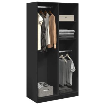 ARDEBO.de - Kleiderschrank Schwarz 100x50x200 cm Holzwerkstoff