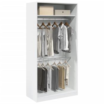 ARDEBO.de - Kleiderschrank Weiß 100x50x200 cm Holzwerkstoff