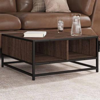 ARDEBO.de - Couchtisch Braun Eiche 60,5x60,5x30 cm Holzwerkstoff und Metall