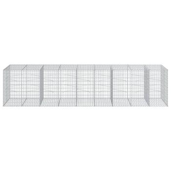 Gabione mit Deckel 450x100x100 cm Verzinktes Eisen