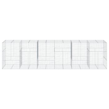 Gabione mit Deckel 600x100x150 cm Verzinktes Eisen
