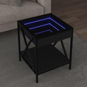 ARDEBO.de - Couchtisch mit Infinity-LED Schwarz 40x40x49 cm