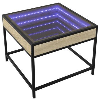 Couchtisch mit Infinity-LED Sonoma-Eiche 50x50x41 cm