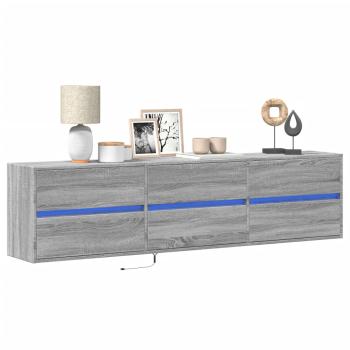 ARDEBO.de - TV-Wandschrank mit LED Grau Sonoma 180x31x45 cm