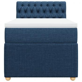 Boxspringbett mit Matratze Blau 90x190 cm Stoff