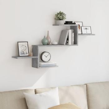 ARDEBO.de - Wandregal Betongrau 104x15x49 cm Holzwerkstoff