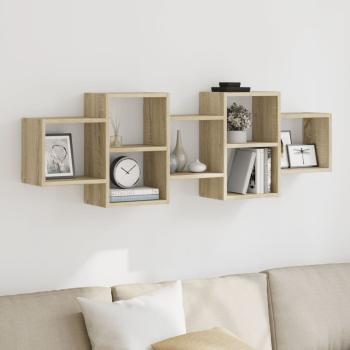 ARDEBO.de - Wandregal Sonoma-Eiche 129x18x42 cm Holzwerkstoff