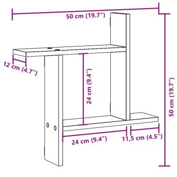 Wandregale 2 Stk. Braun Eichen-Optik 50x12x50 cm Holzwerkstoff