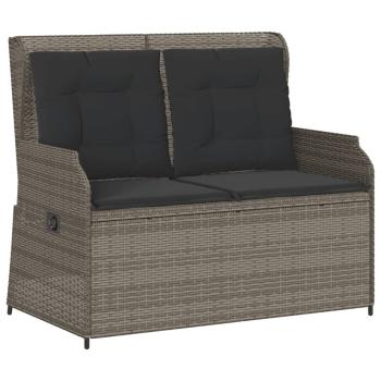 ARDEBO.de - 3-tlg. Garten-Lounge-Set mit Kissen Grau Poly Rattan