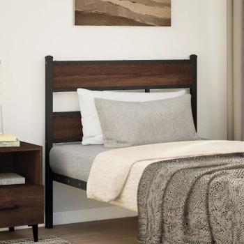 ARDEBO.de - Kopfteil Braun Eichen-Optik 80 cm Stahl und Holzwerkstoff
