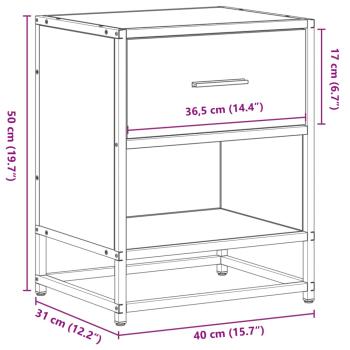 Nachttische 2 Stk. Grau Sonoma 40x31x50 cm Holzwerkstoff