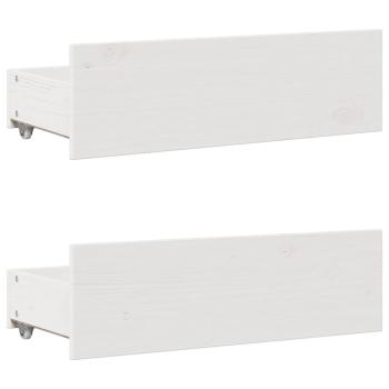 Massivholzbett ohne Matratze mit Schubladen Weiß 160x200 cm