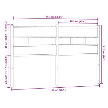 Kopfteil Braun Eichen-Optik 160 cm Stahl und Holzwerkstoff