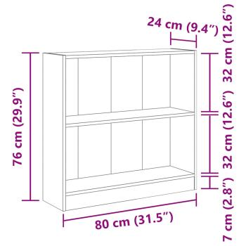Bücherregal Räuchereiche 80x24x76 cm Holzwerkstoff