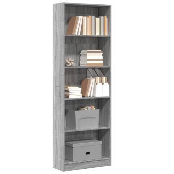 ARDEBO.de - Bücherregal Grau Sonoma 60x24x176 cm Holzwerkstoff