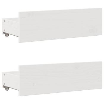 Massivholzbett ohne Matratze mit Schubladen Weiß 90x200 cm